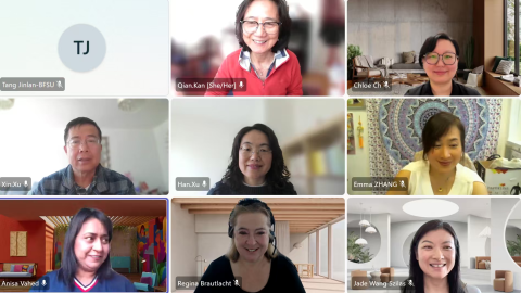 Picture of online meeting members of VE China Hub